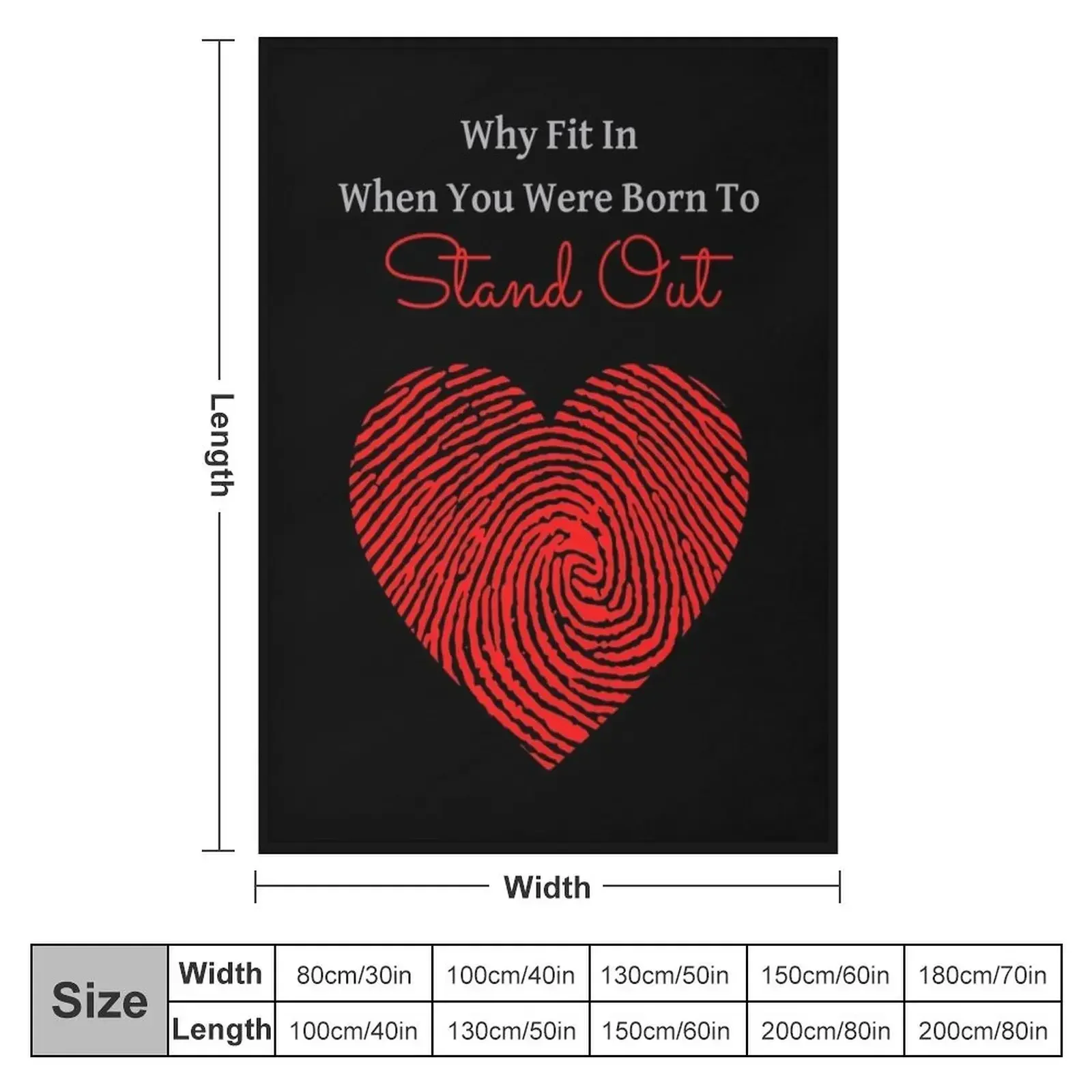 Why Fit In When You Were Born To Stand Out Throw Blanket couch cozy soft plush fuzzy picnic outdoor blanket