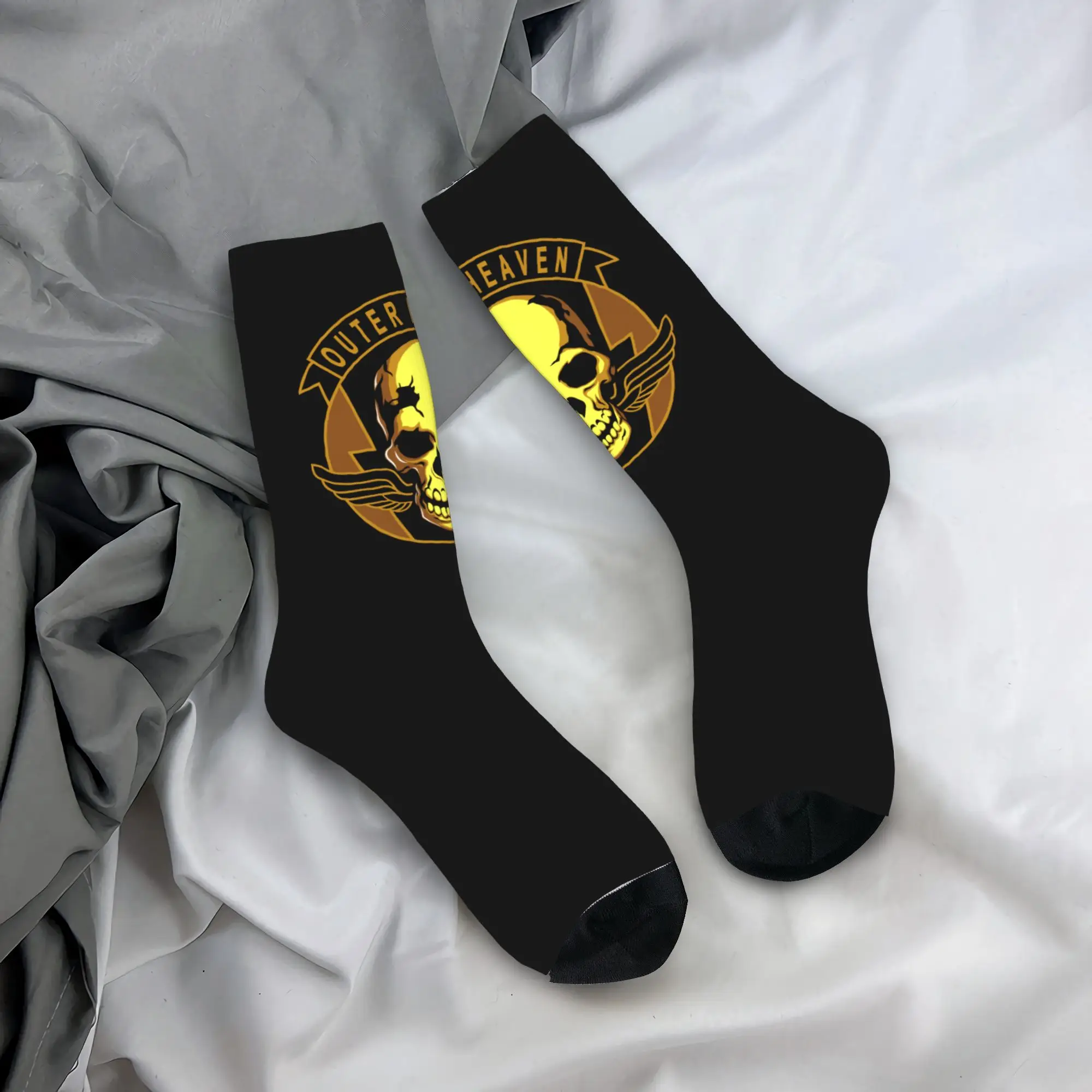 

Custom Harajuku Metal Gear Solid Outer Heaven Socks Men Women Warm 3D Print Video Game Gift Basketball Sports Socks