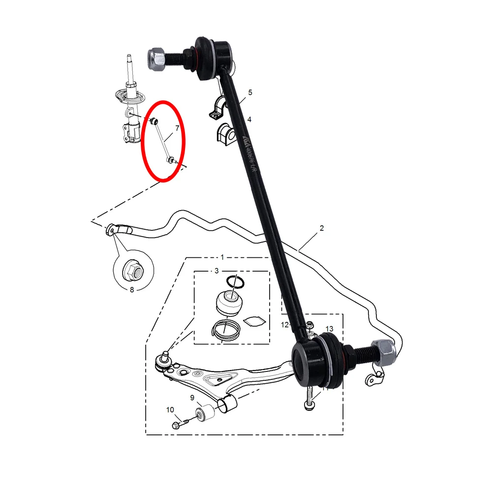 

Тяга переднего стабилизатора левая/правая для MG5 AP12, ROEWE 350 AP11, 360 PLUS, 50016116