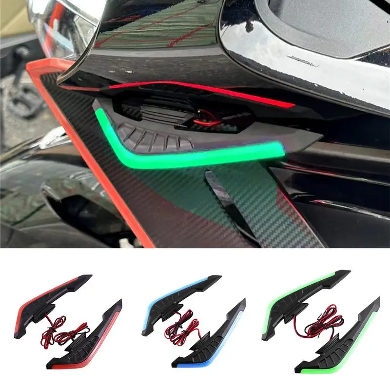 オートバイのサイドウィングスポイラー,ダイナミックLEDステッカー付き空力スポイラー,電動改造アクセサリー