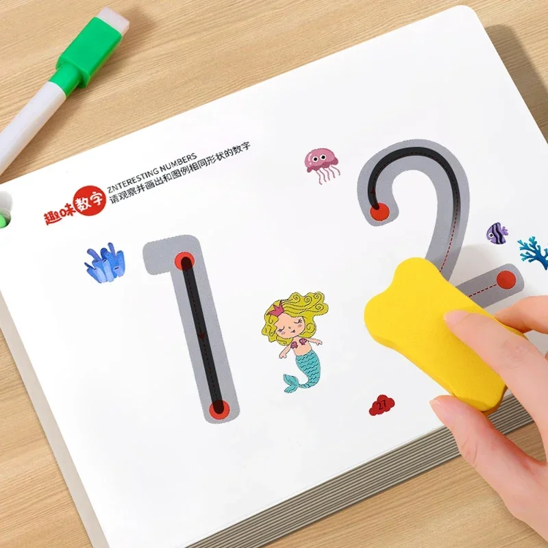 Training Book Children Montessori Reusable Magical Tracing Workbook Magic Practice Copybook Control Drawing Education Stationery
