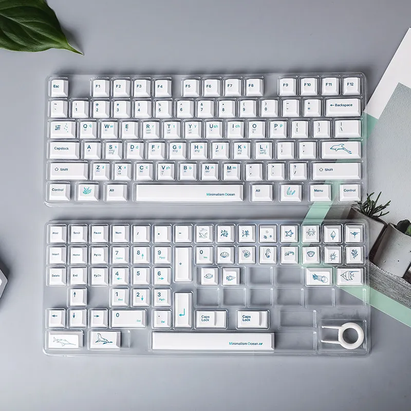 Minimal Ocean PBT Sublimation Keycap Original Highly Opacity Adaptation 61/64/68/84
