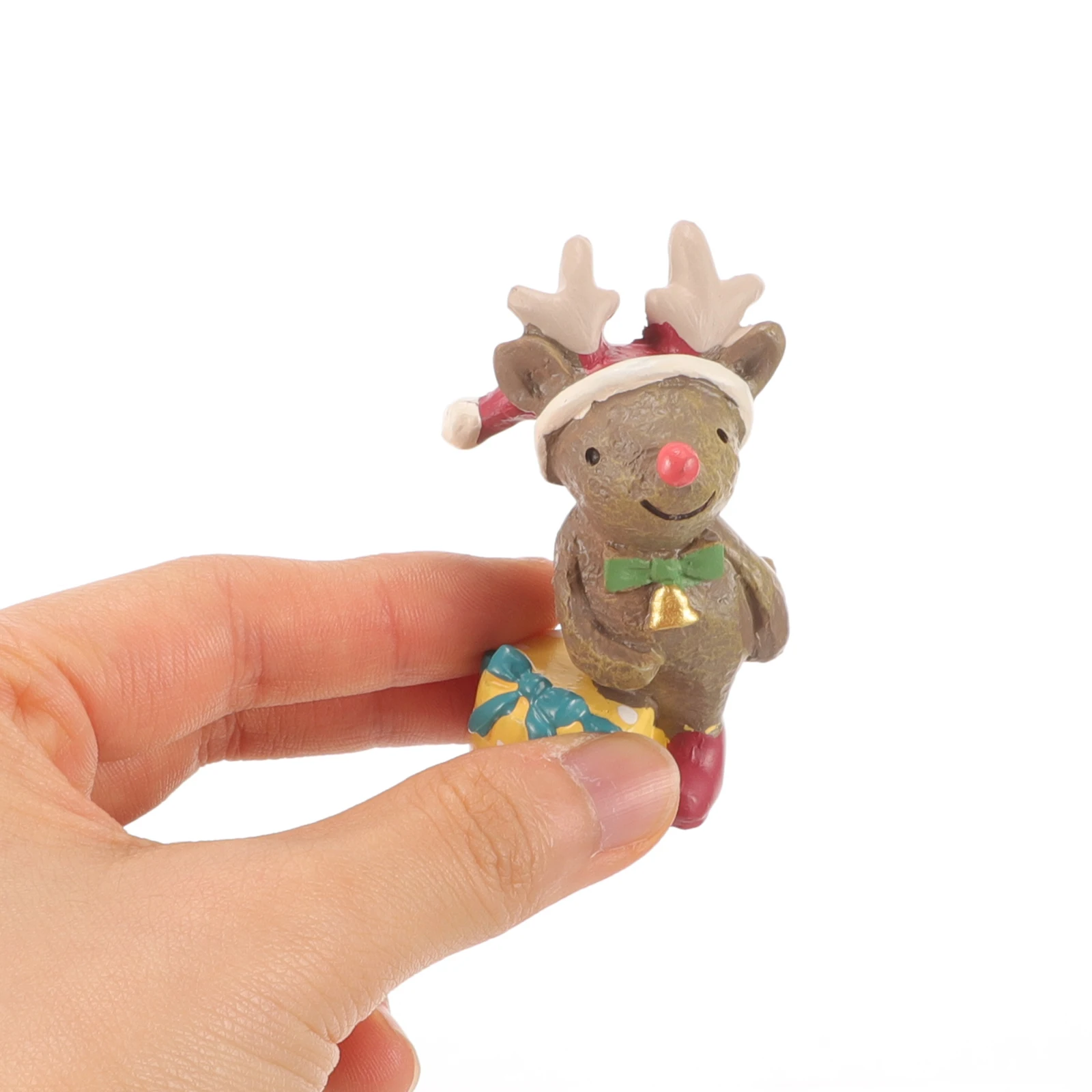 

2 Pcs Elk Castle Ornaments Living Room Decor Showcase Decors Christmas Desktop Adornments Plastic Xmas