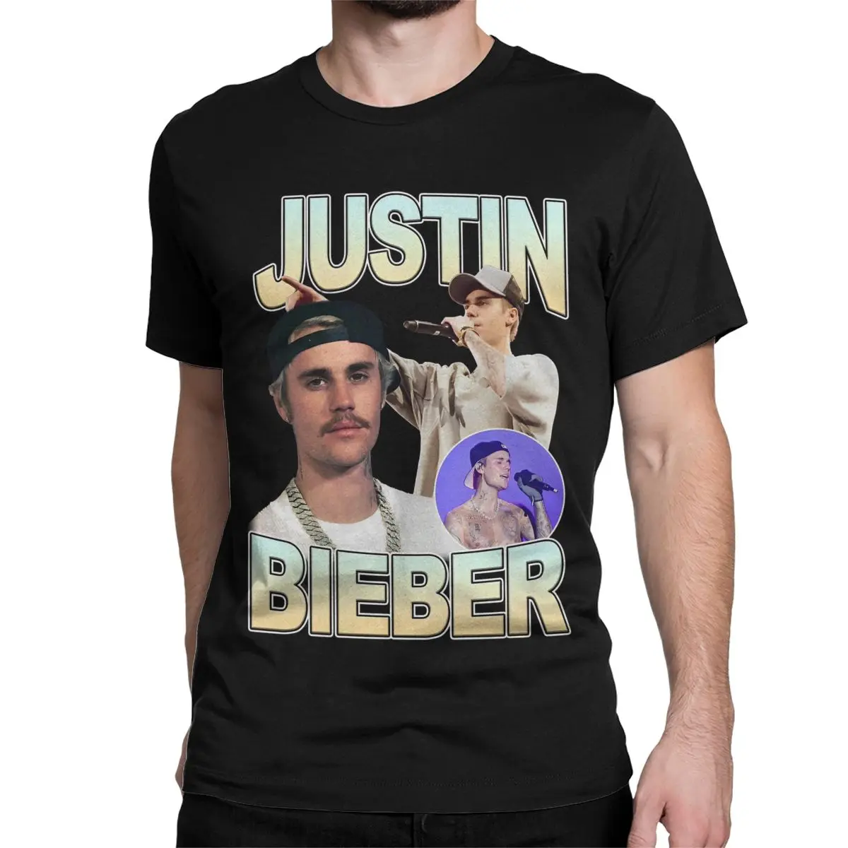 Men Women's T-Shirts Justin Bieber Cool Pure Cotton Tees Short Sleeve T Shirts Crewneck Clothes Printed