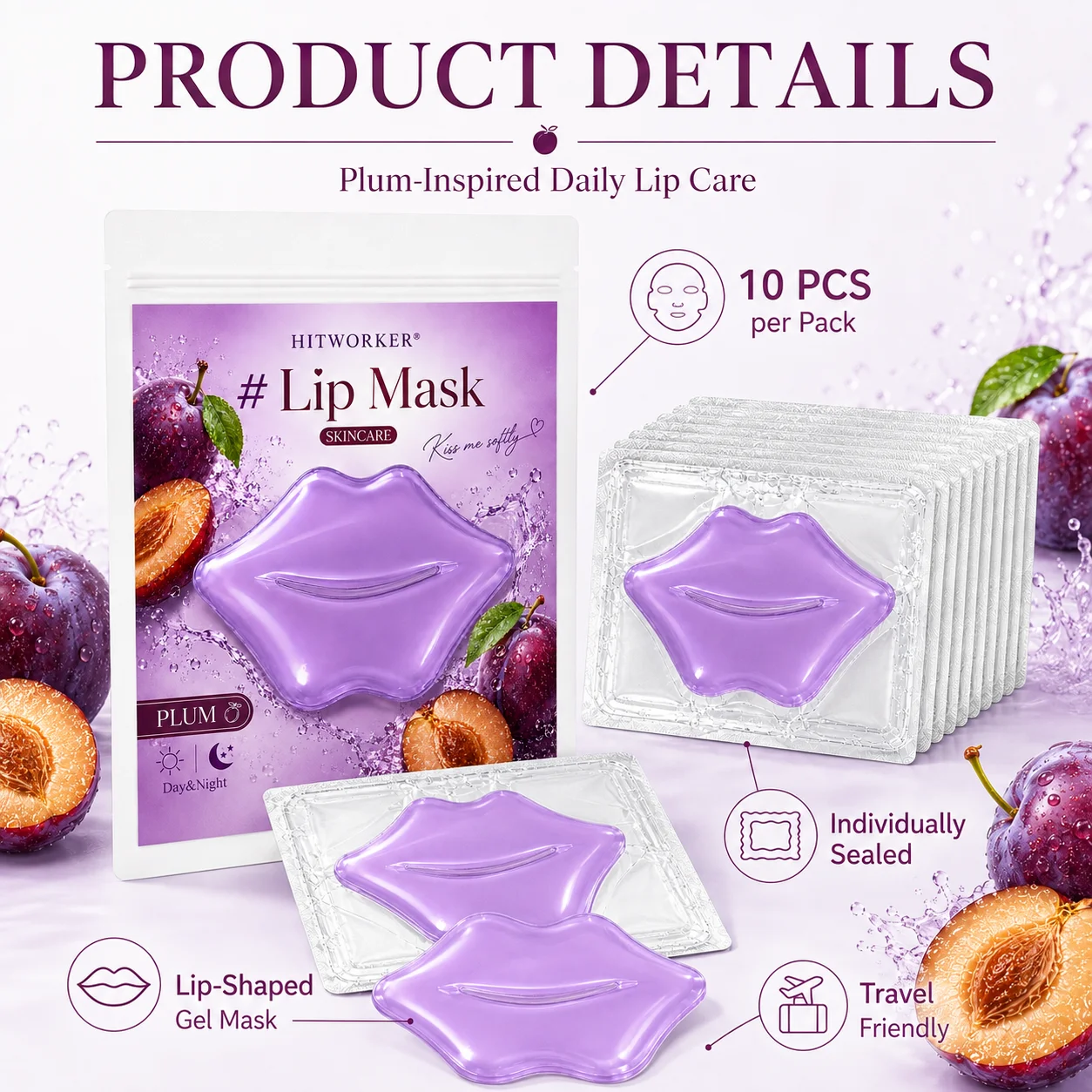10Pcs Grape Lip Skincare Masks - đánh giá và giá Skincare Routine