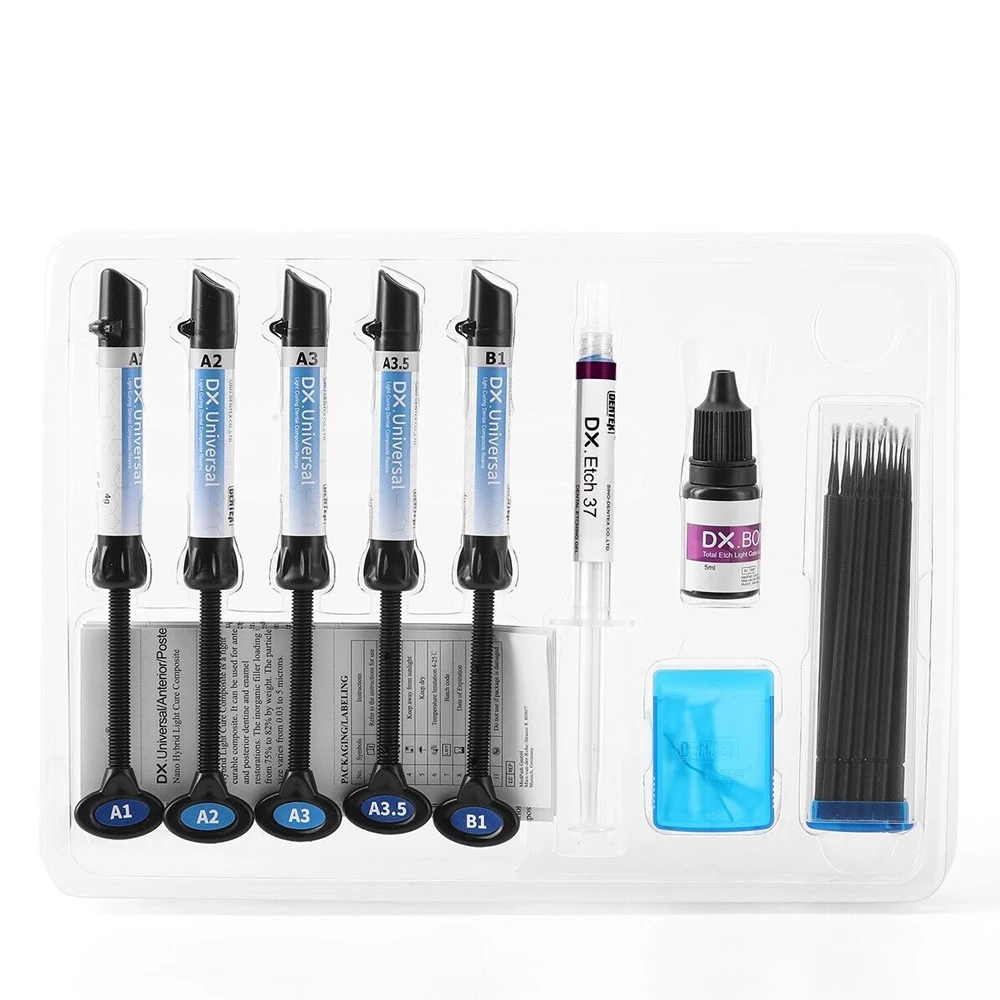 Universal Dental Cura Light Glue, resina composta, colagem adesiva, Etch Gel Kit, suporte ortodôntico, gel de dentes