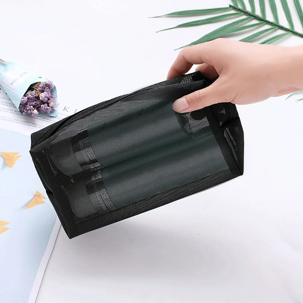 

3Pcs Mesh Bag Travel Makeup Organizer Large Capacity Storage Pouch for Women Girls Home Use and Travel
