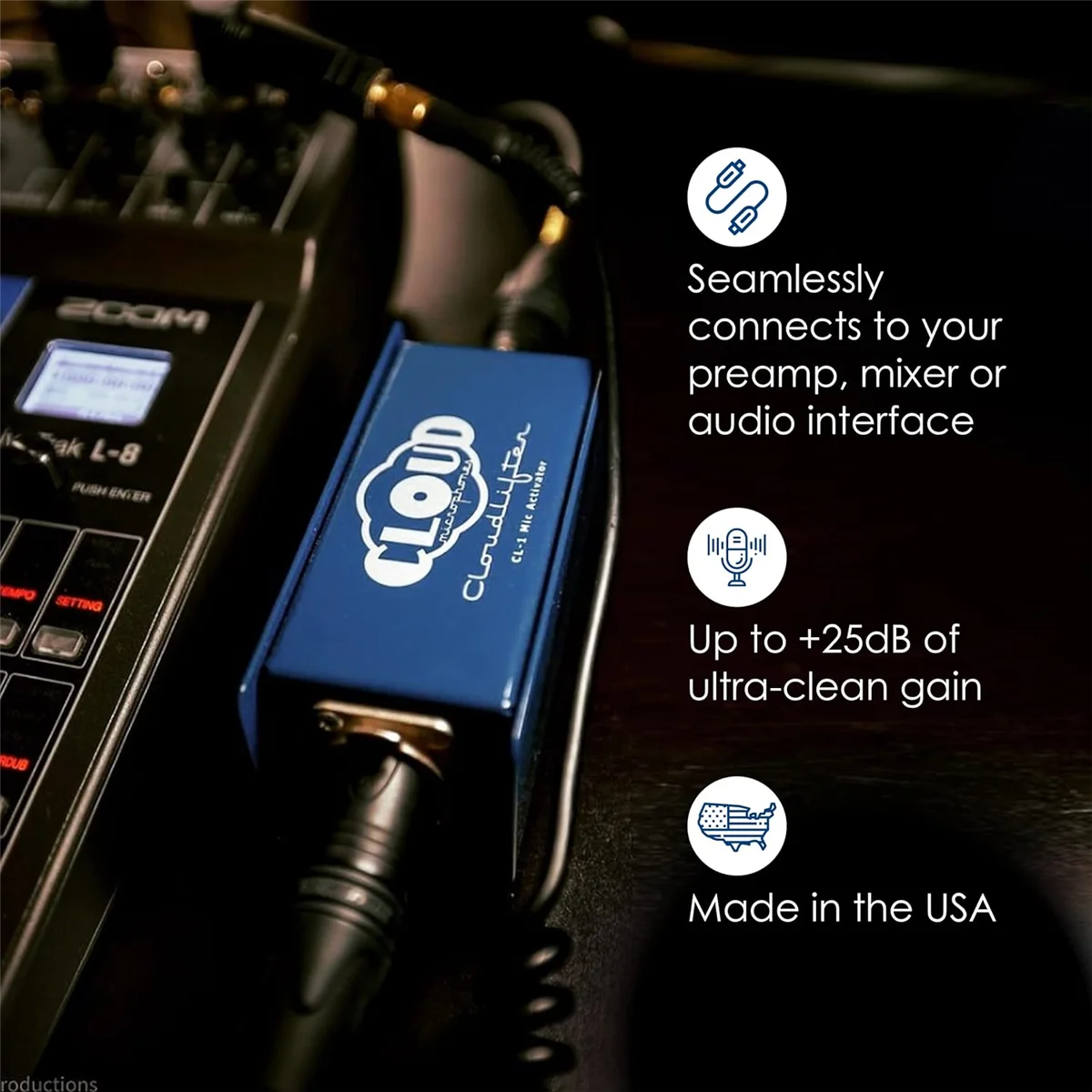 

A97TCloud Microphones - Cloudlifter CL-1 Microphone Activator - Ultra-Clean Microphone Preamp Gain