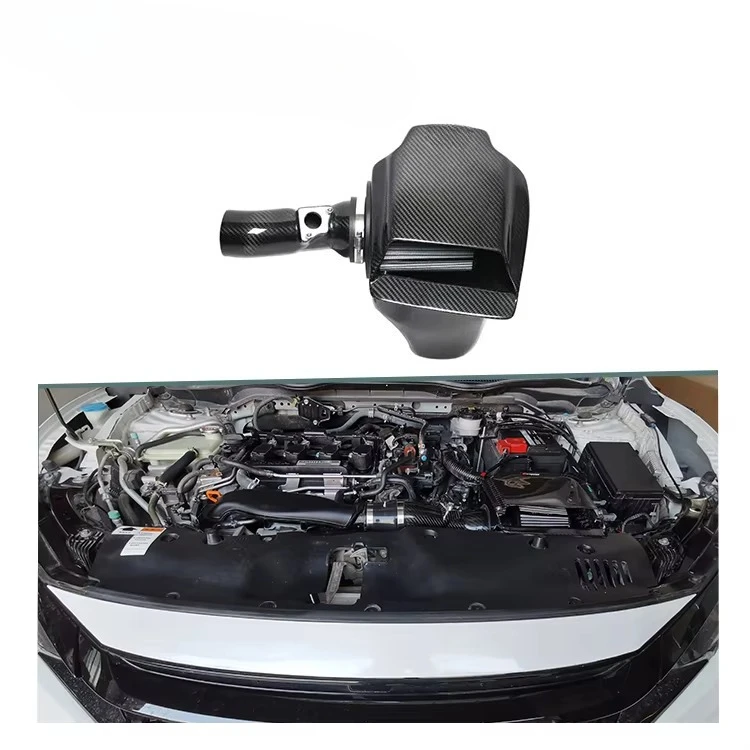 

Civic 10 1.5T Dry Carbon Fiber 3k Twill Carbon Automotive Engine System Intake Pipe Intake System Kit