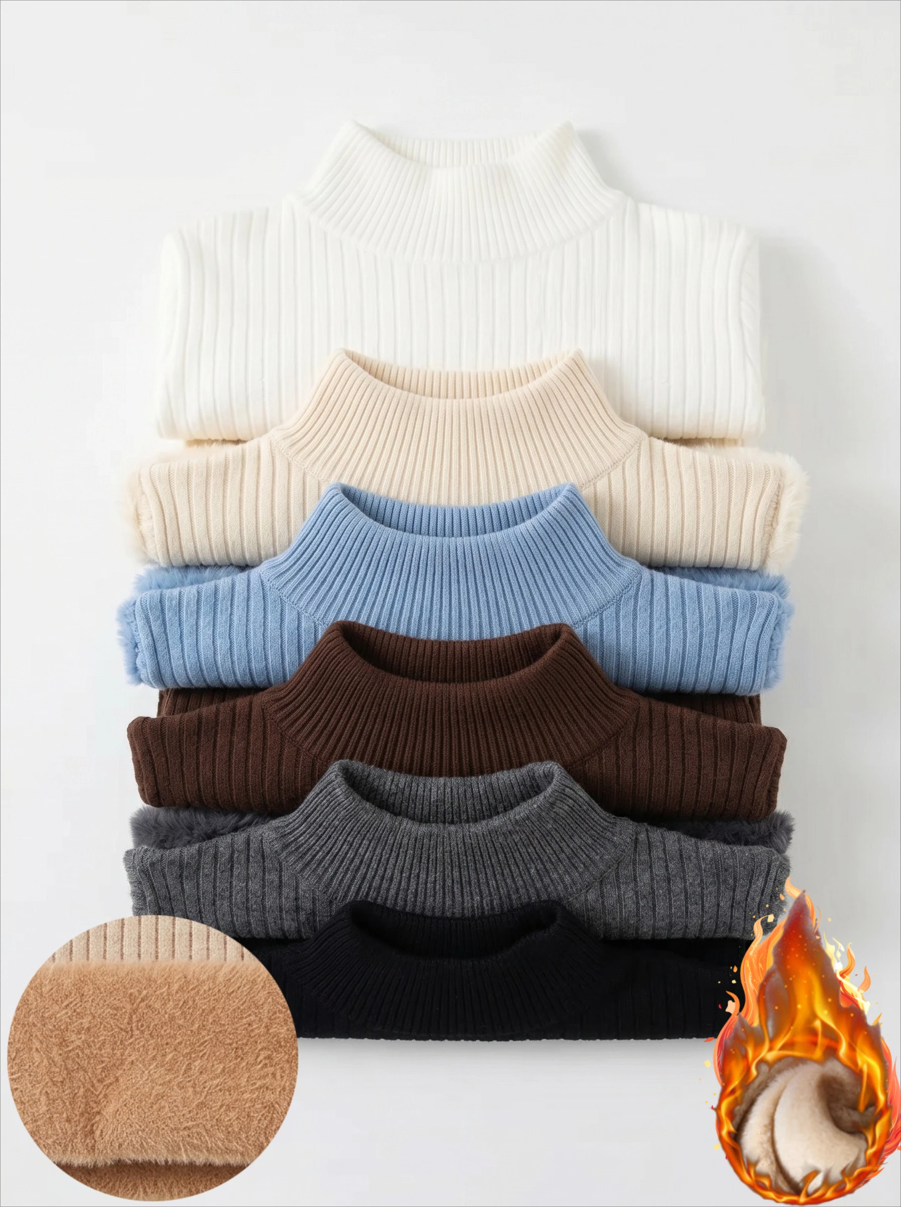 2026 Retro with Velvet Lining Thickened Inner Wear Thermal Knitting Bottoming Turtleneck Women's Sweater Winter Shirt Pullovers
