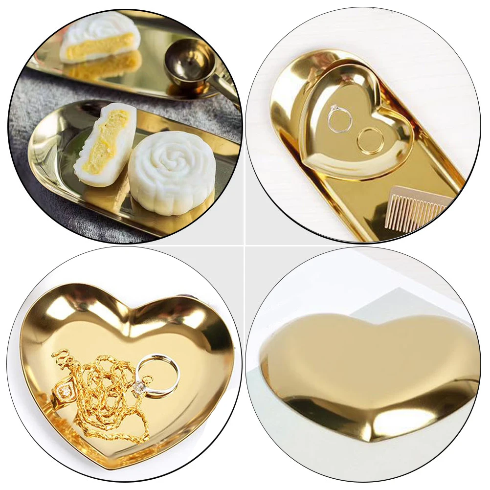 

Stainless Steel Jewelry Tray Storage Plate for Dressing Table Decor Tool ganizer Eco Friendly Practical