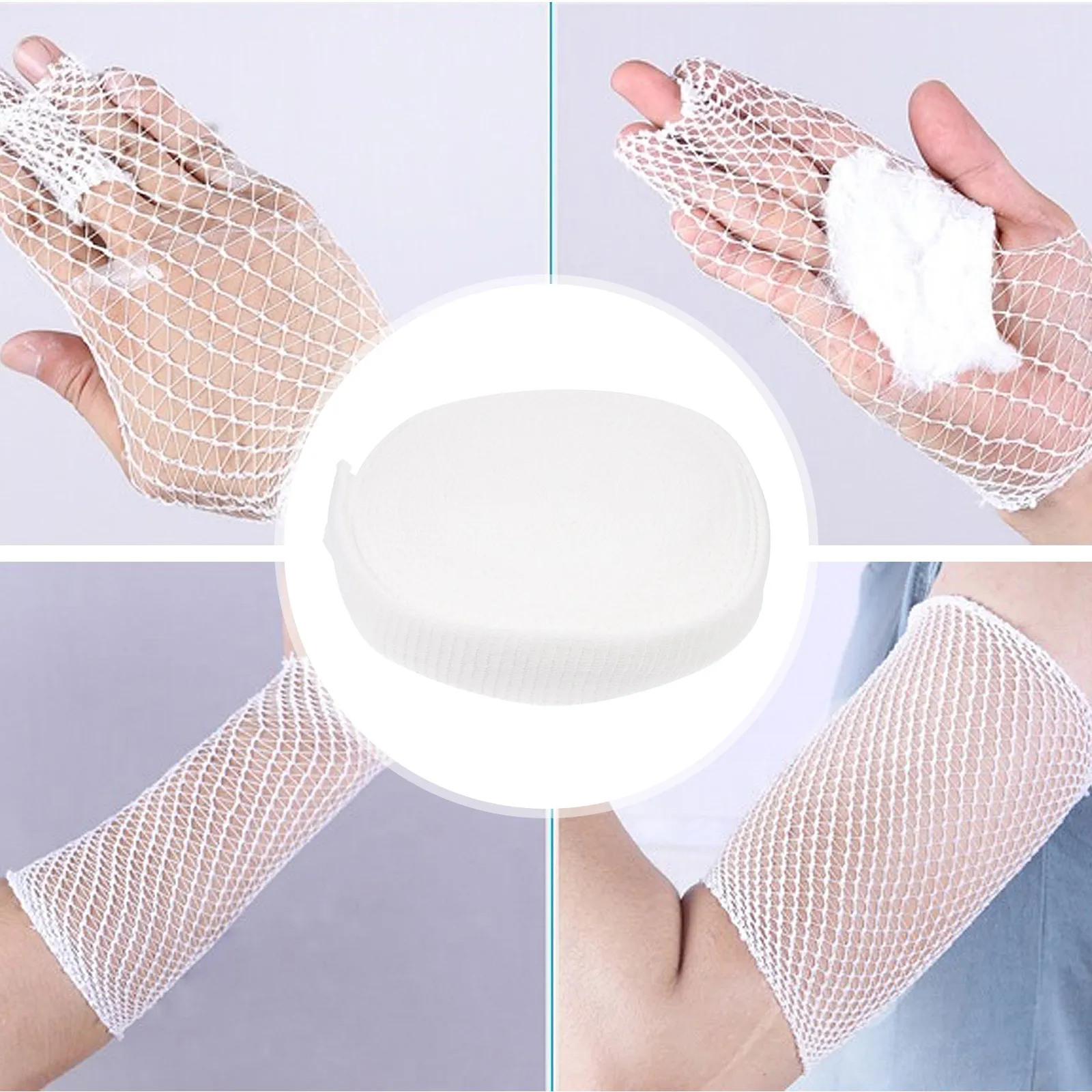 1Pcs Elastic Breathable Tubular Net High Elasticity Spandex Stockinette for Wound Dressing Restraint Fix Bandage Wrap for Arms