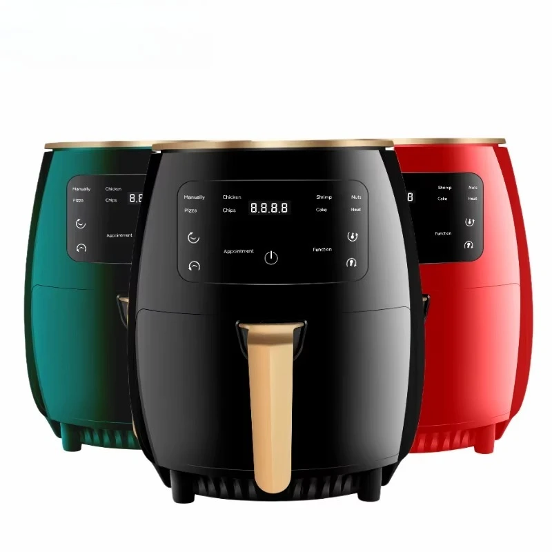 

6L 2400W 2022 Smart Touch Screen Pink Custom Oil Free Electric Deep Fryer Hot Air Fryer
