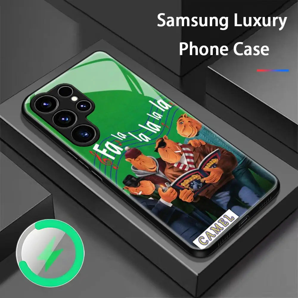 Ca-mel classic outdoor logo design Phone Case For Samsung S26 S25 S24 S23 S22 S21 S20 Plus Ultra Note20 Glass Magnetic Case