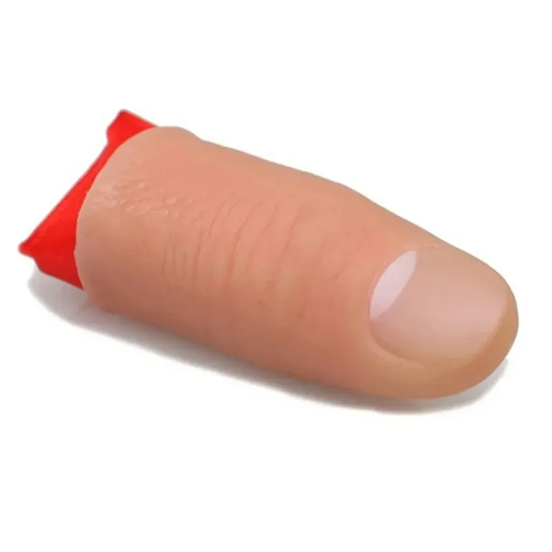 1pcs Finger Magic Trick Disappearing Silk Fake Thumb Tip Reality Magician Close Up Stage Show Prop Prank Toy Red Silk Magic Prop