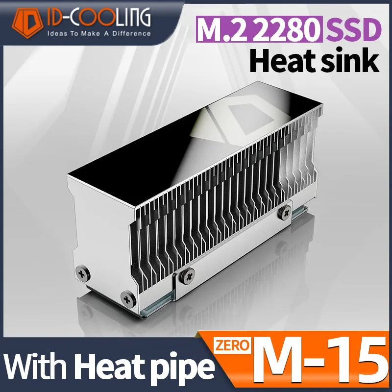 ID-COOLING ZERO M15 A1 M.2 2280 SSD Radiator Passive Cooling Heat Sink PC Computer Solid State Drive Heatsink with Thermal Pad