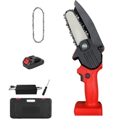 21V Portable Mini Electric Pruning Saw Rechargeable Small Wood Spliting Chainsaw Woodworking Tool for Garden Orchard Branch Clip