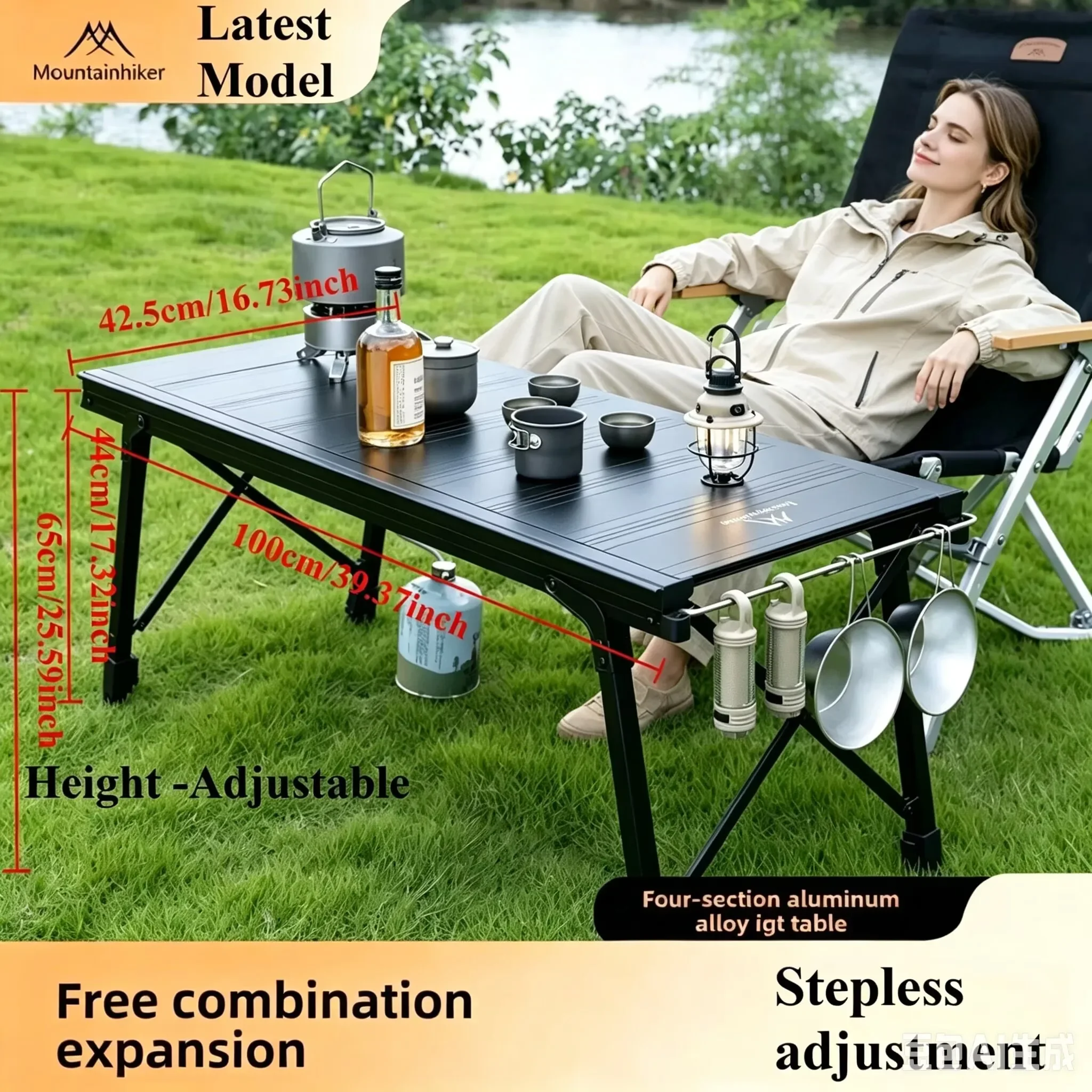 Japanese Camping Cooking - Geüpgradede opvouwbare IGT campingtafel, draagbare buiten