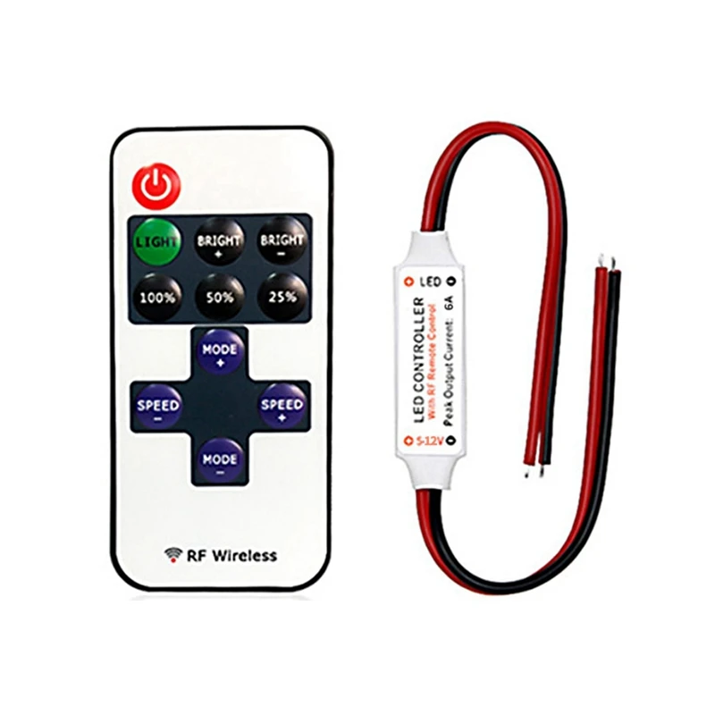 11 Key RF Mini Wireless Remote Controller Controller For Single Color LED Strip Lights Wireless Switch Control Dimmer