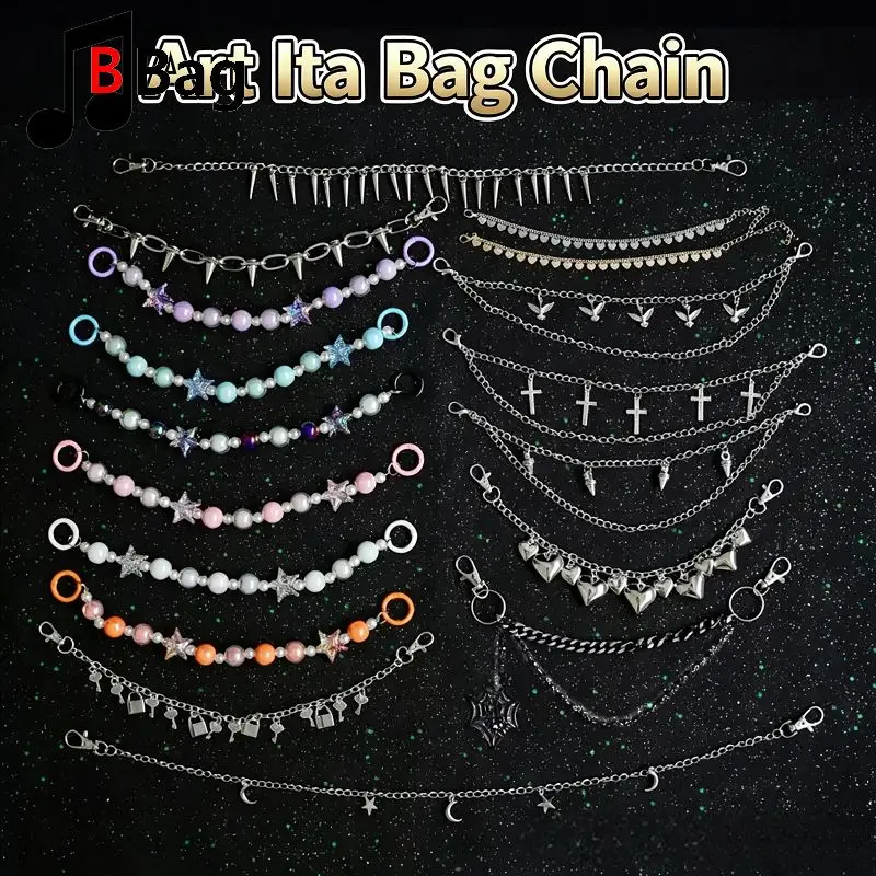 Handmade  Ita Bag Chain Diy Decor Accessories Bag Charms Transparent Pocket Fill Badge Kpop Collectible Ornament Harajuku