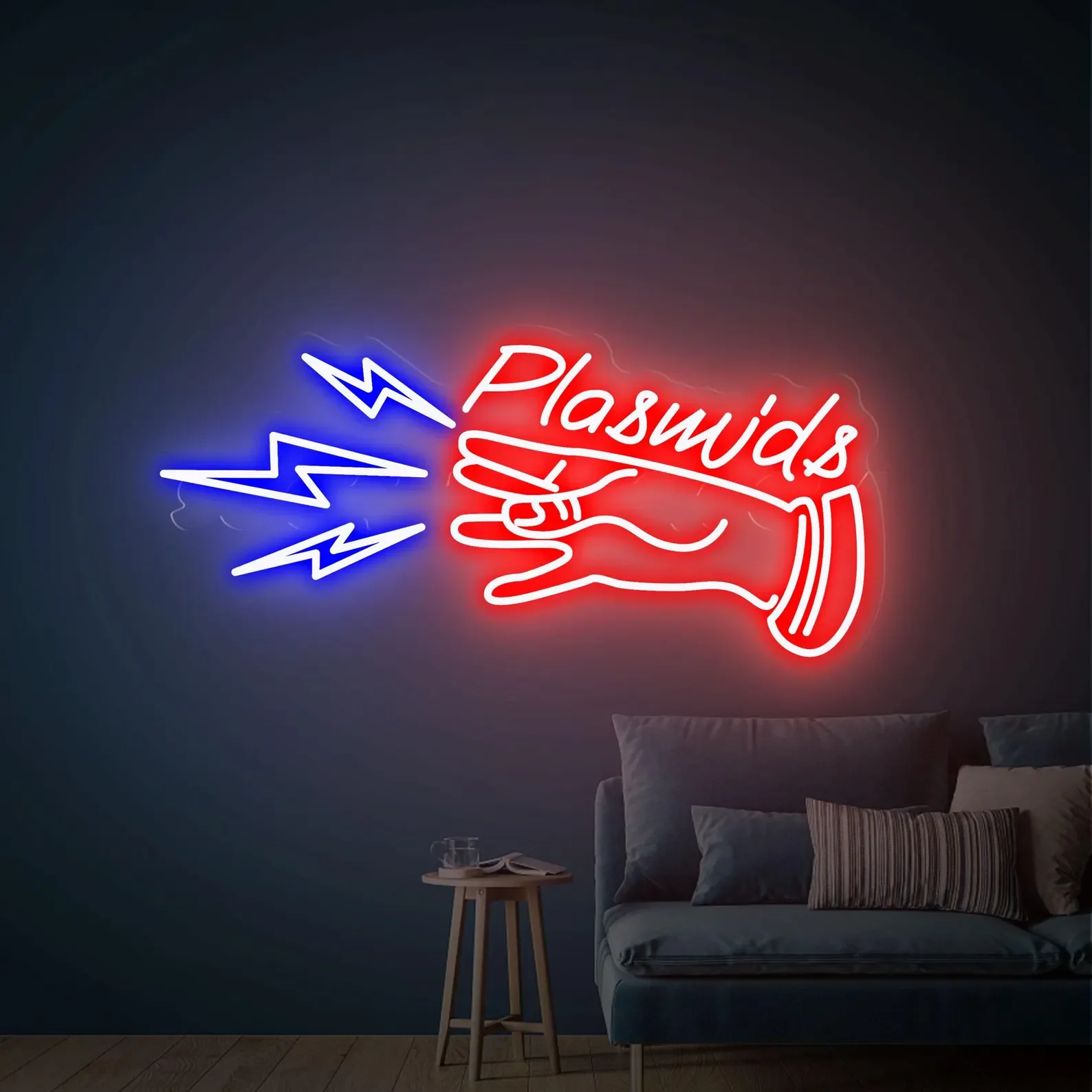 Lightning Hand Neon Sign,Hand Neon Light, LED Wall Decor for Gaming Room, Bar, Bedroom, Man Cave Gift