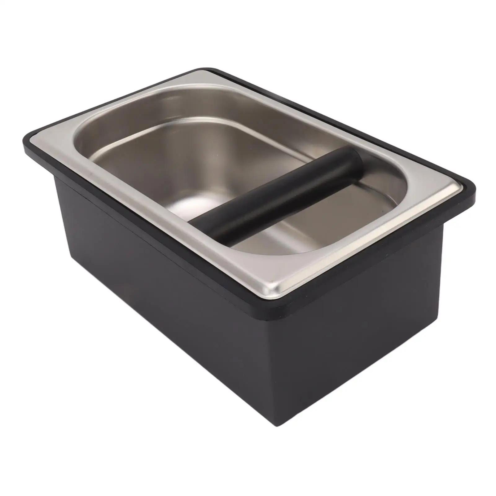 Dishwasher Safe Coffee Ground Knock Box - Stainless Steel & Rubber, Ergonomic Touch for Baristas