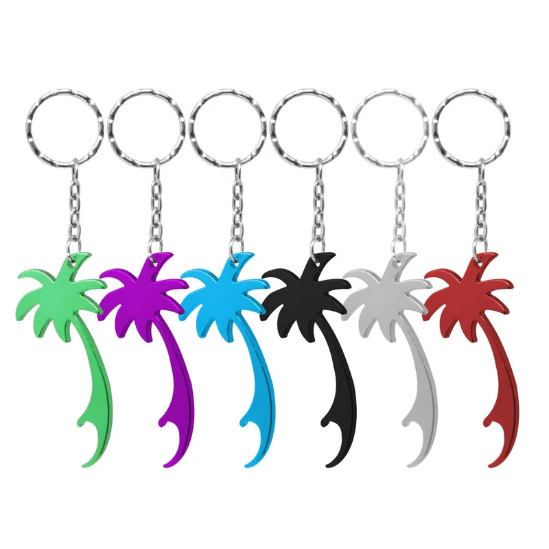 200Pcs/Lot Palm Tree Bottle Opener Keychain Aluminum Alloy Beer Bottle Opener Party Favors