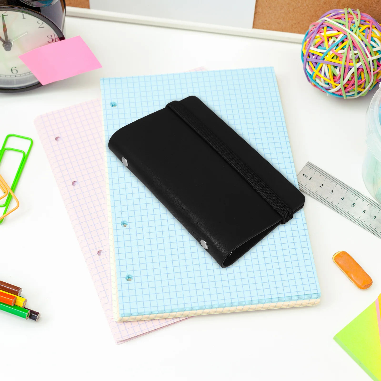 1Set Portable PU Binder Cover for M5 Small Lightweight Planner Accessory Compact Notebook Shell for Work Study Travel