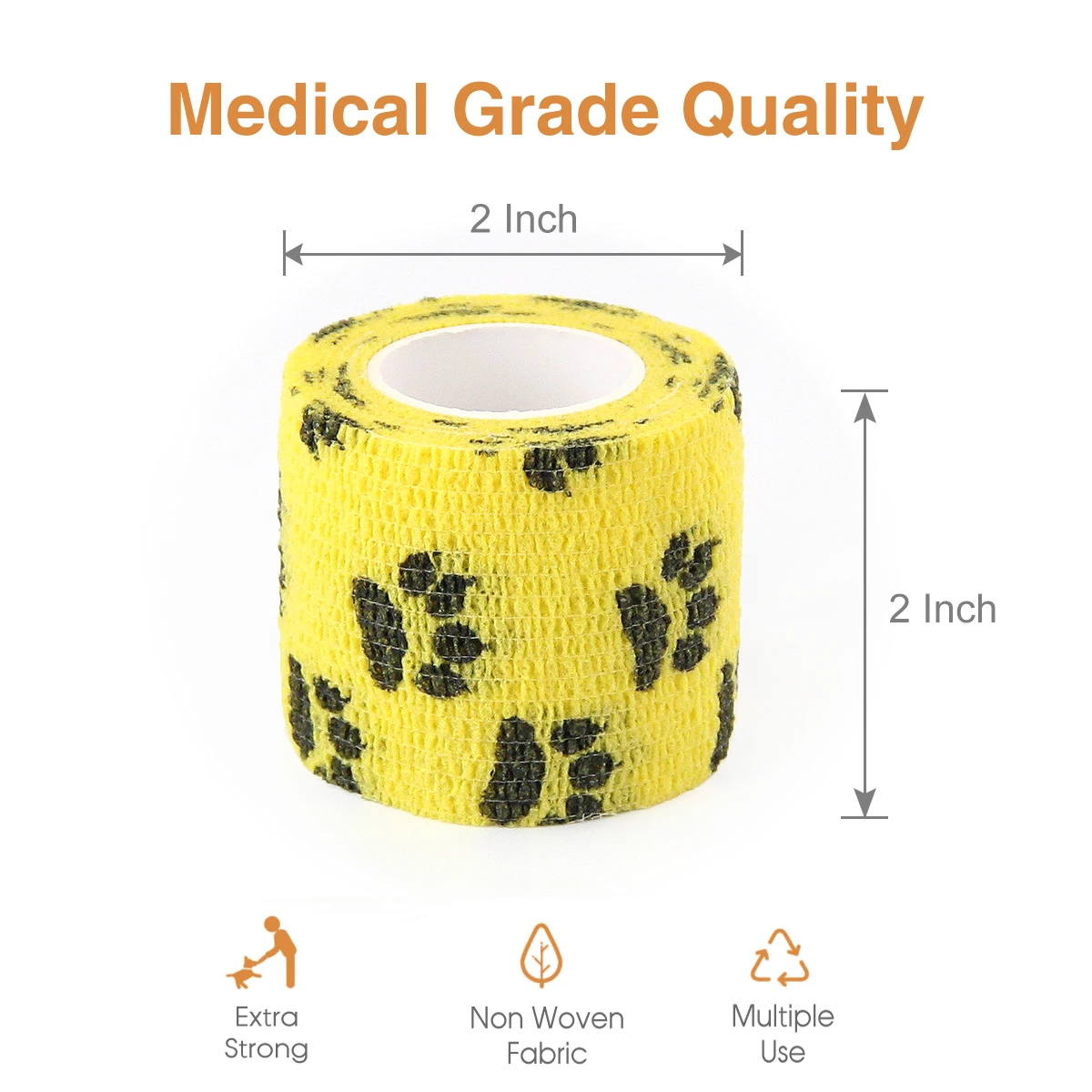 24 Rolls Elastic Bandage Cohesive Self Adhering  Bandage Wrap Multi-Function Non-Woven Vet Tape First Aid Tape for Animals Pet