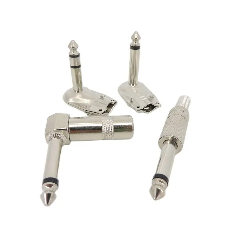 1/4 Inch Mono/Stereo 6.35mm Male Jack Plug Wire Connector angel socket 2/3 pole Guitar Effect Microphone 6.3MM Plug Audio