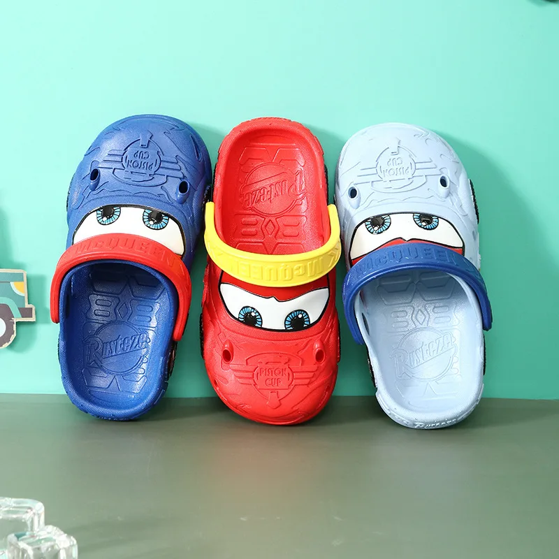 121228 Summer Cartoon Sandals Boys Girls Children Lightning Mcqueen Car Garden Beach Hole Shoes Gifts Anime Peripherals