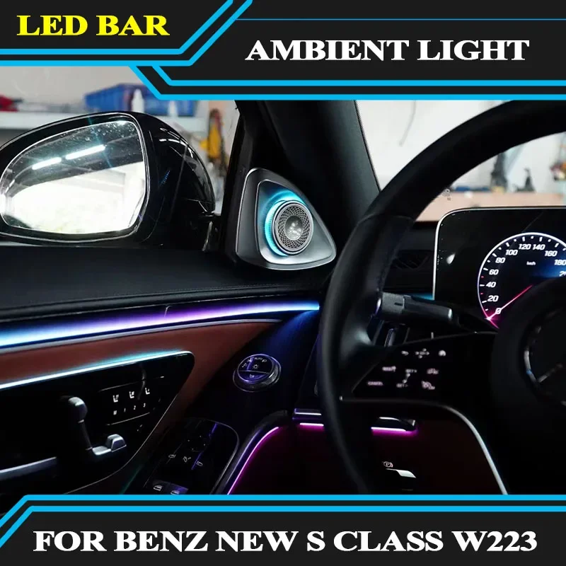 

Ambient light for Mercedes benz w223 S series 400 450 550 480 2021 2022 interior Depanet accessories trumpet tweeter cover