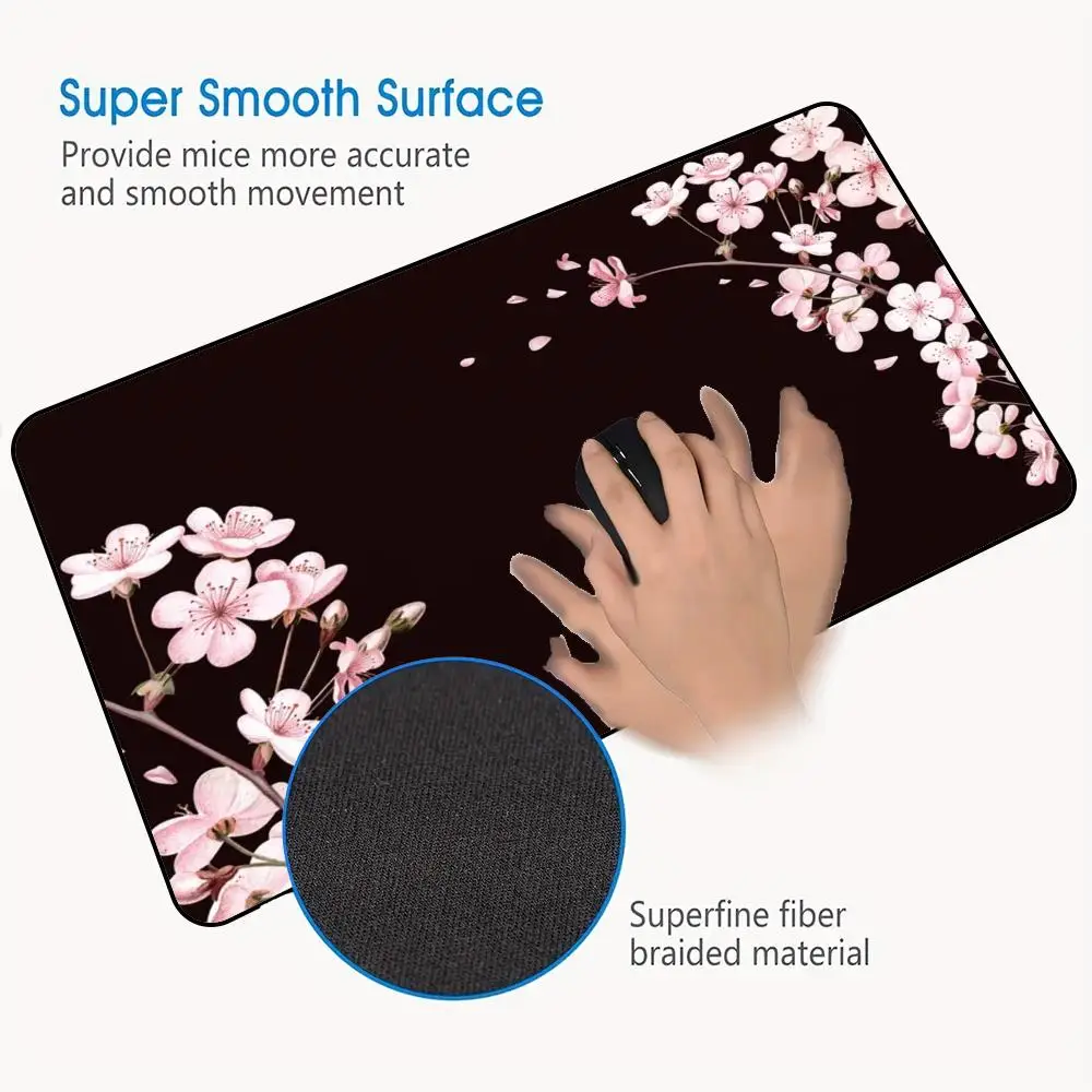 لوحة ماوس سميكة بحافة قفل مضادة للانزلاق، لوحة مكتب كبيرة جدًا على الطراز الحبر الياباني