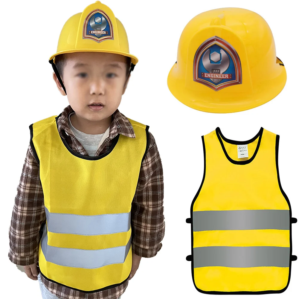 Construction Worker Costume Boy Toddler Dress Up Clothes Kid Builder Career Pretend Role Play Birthday Gift 3456 Year Old Child