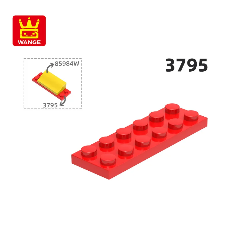 Wange 3795 100G/59 Buah 2X6 Blok Bangunan Dasar Warna Moc Bagian Longgar Kreativitas dengan Batu Bata DIY Perakitan Mainan Anak-anak
