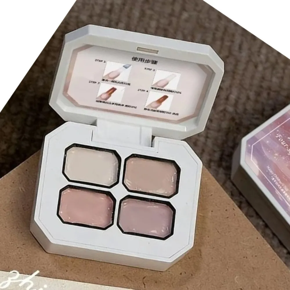 Four grid nail concealer patting gel - concealer gradient and painting. LED curing, high saturation wash free gel, shiny