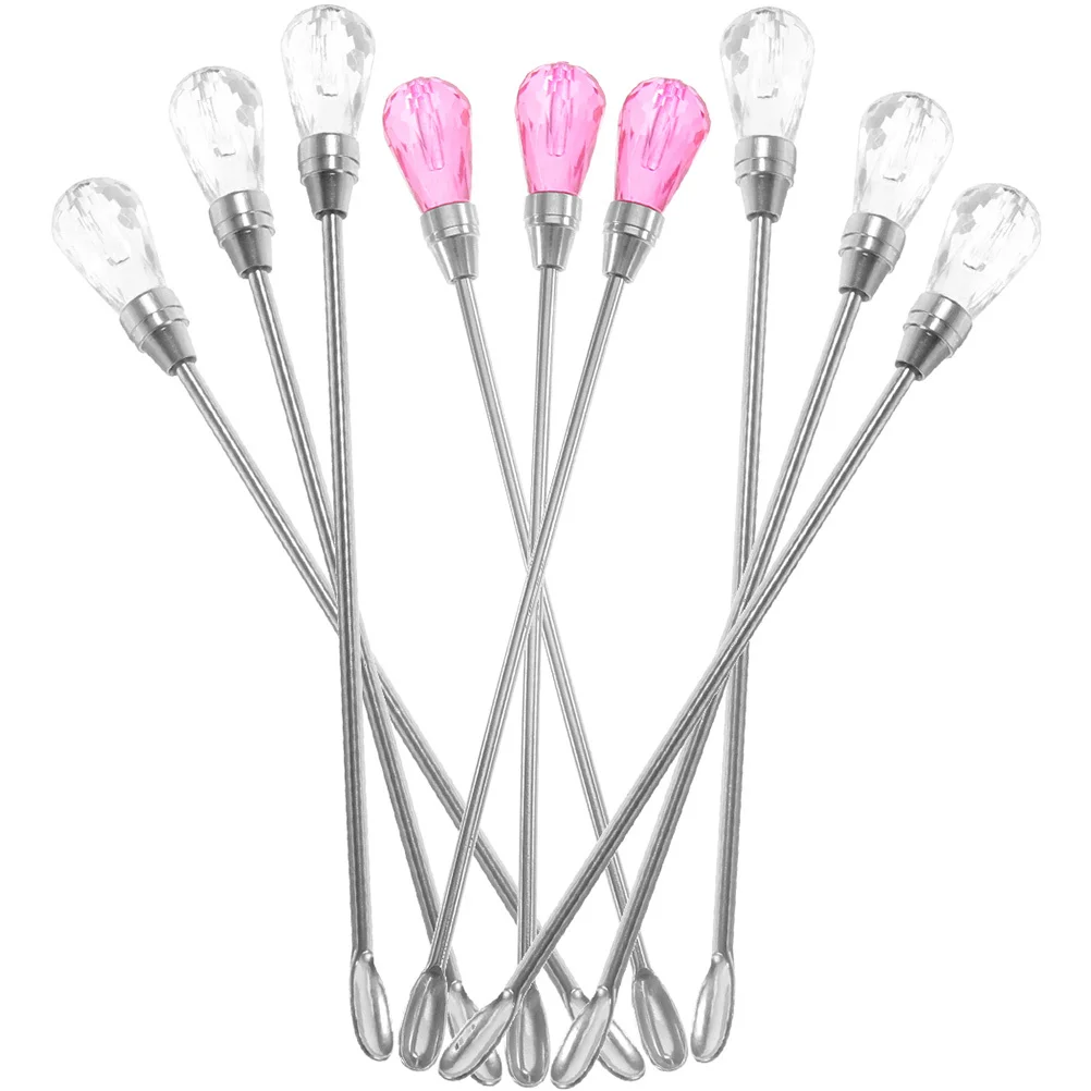 9 قطعة قضيب التحريك الصباغ وملعقة خلاط الوشم مسحوق اثارة العصي قابلة لإعادة الاستخدام خلاط الحبر المدمجة