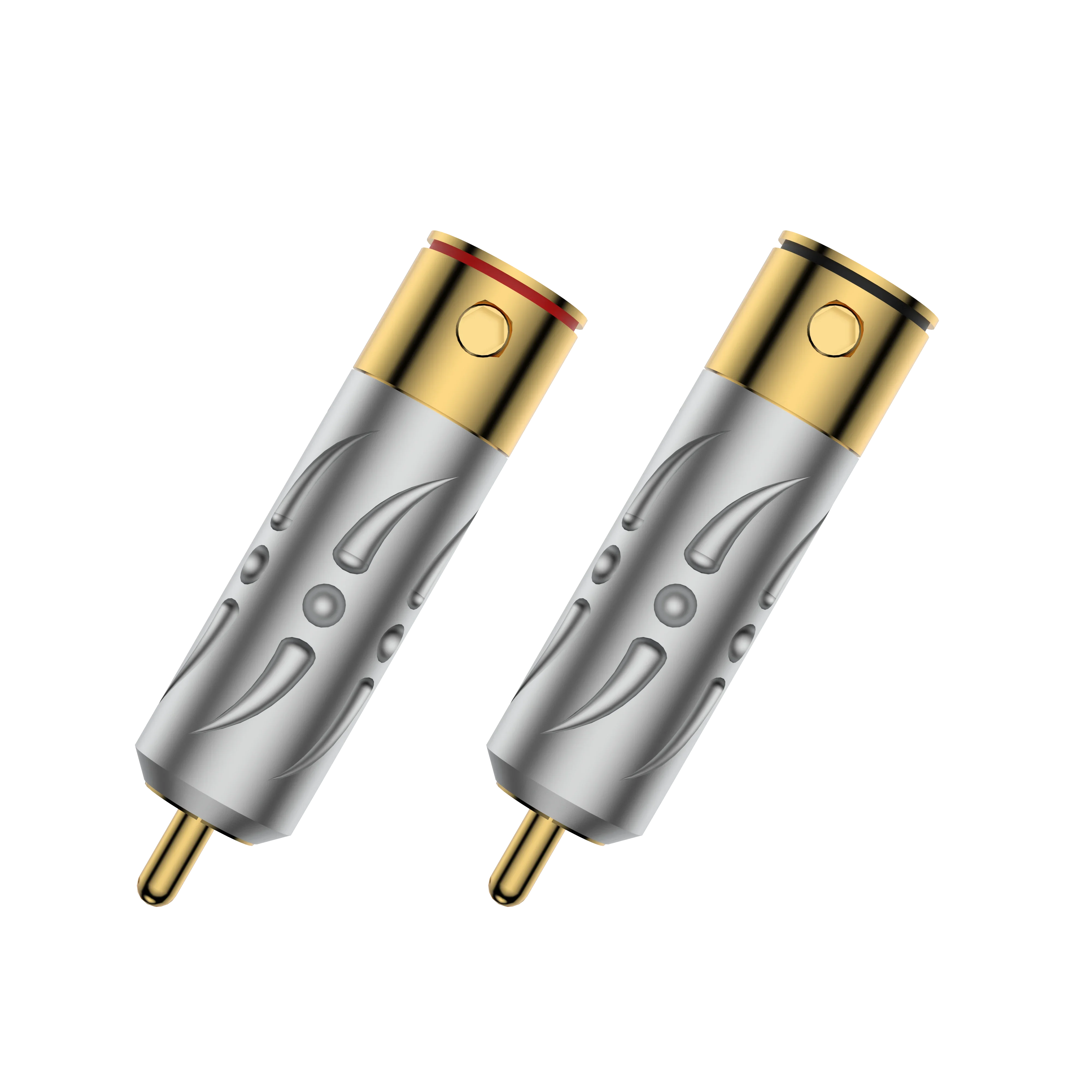 4 pçs de alta qualidade vr109g cobre puro banhado a ouro rca plug conector de áudio hifi rca plug conector cabo audiophile plug