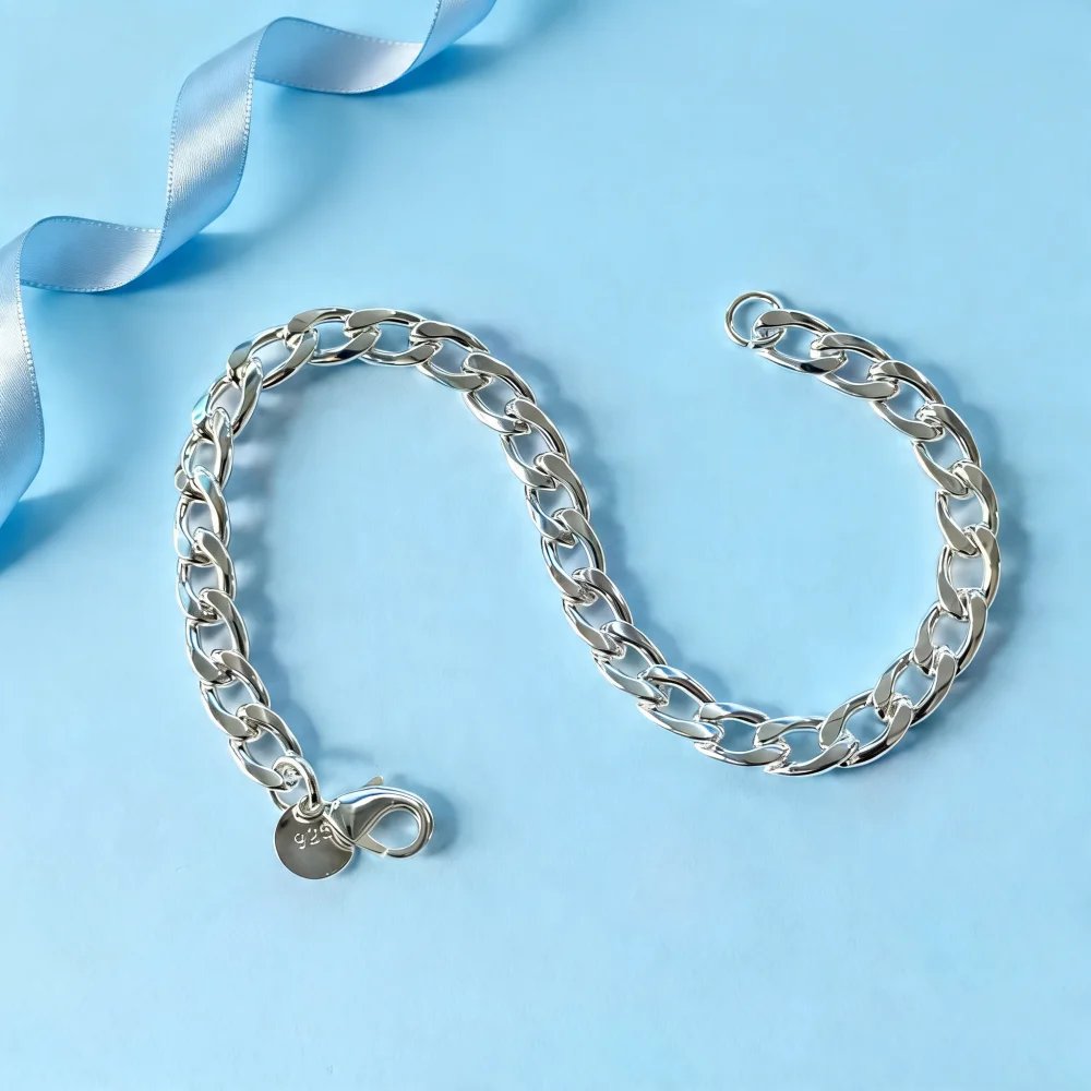 Noble 925 Sterling silver Bracelets charm classic 6MM chain for women men Wedding party Christmas Gifts Fashion Jewelry