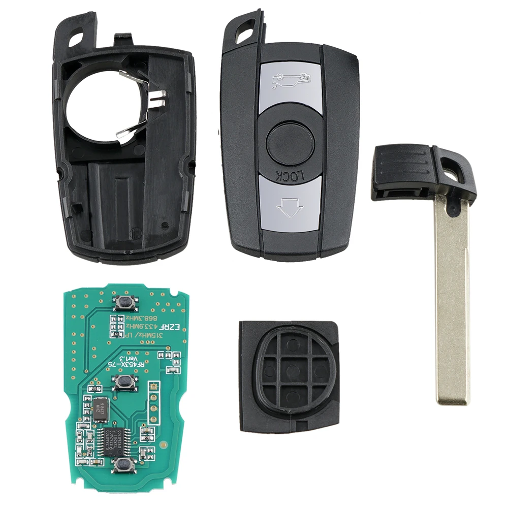 868MHz 3 Buttons Smart Car Remote Key Fit for BMW CAS3 System with PCF7945 Chip