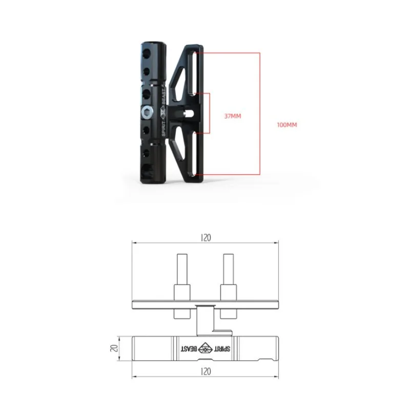 Barre de support d'extension multifonction pour moto, support de montage universel M8 37-100MM pour Honda Yamaha Suzuki Harley Benelli