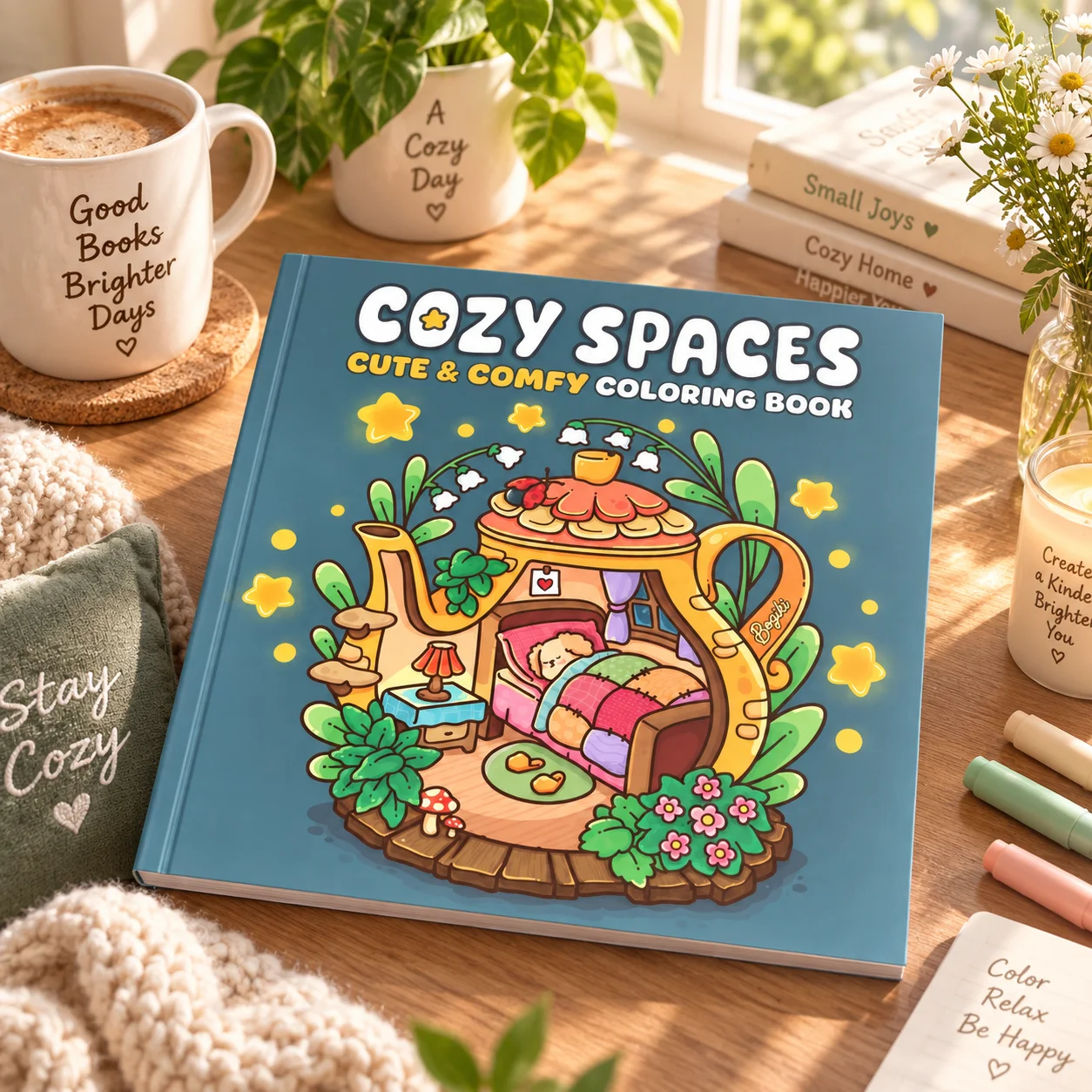 Cartoon Coloring Books for Adults and Teens Family Time Calming Scenes with Cute Animal Characters Help Relieve Stress Gifts