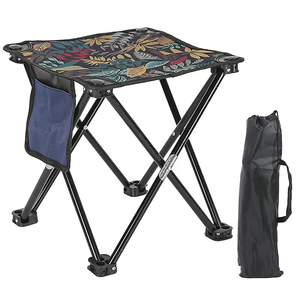 

Складной стул для кемпинга с сумкой для хранения, 12,6 x 12,6 x 13,3 дюйма, для рыбалки, кемпинга и активного отдыха на природе