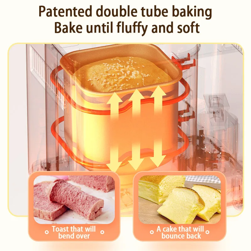Fully Automatic  Bread Maker Multi-functional Kneading Dough Ferment Breakfast Toaster Bread Making Machine for Home