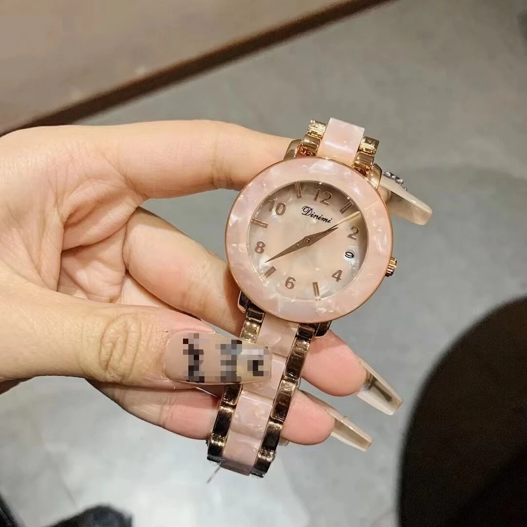 

Часы dinimi, нейтральные женские повседневные персонализированные очки, клейкие цветочные ретро-трендовые модные элитные женские часы