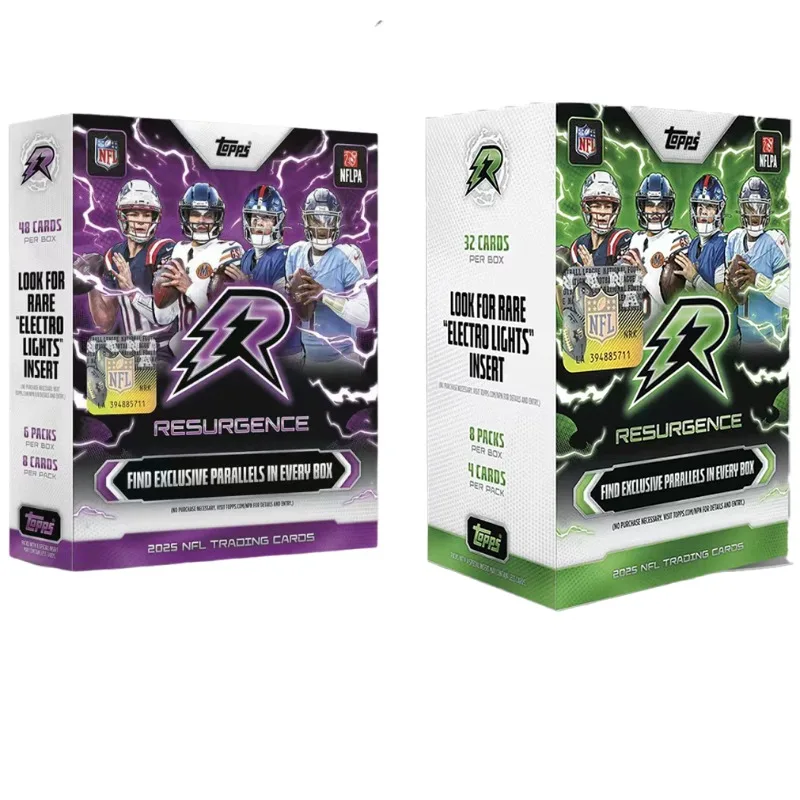 cartes-a-collectionner-officielles-nfl-football-sports-trading-cards-2025-topps-resurgence-series-athlete-star-collectible-cards-hobby-collection-box