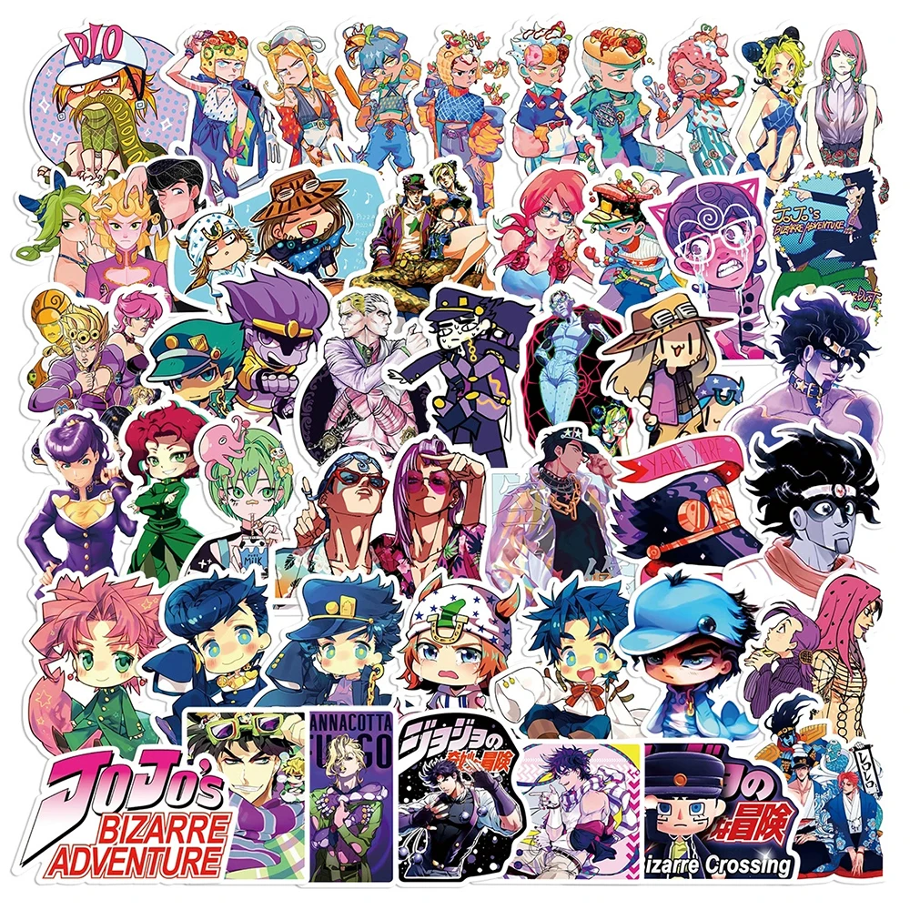 10/30/50pcs JoJo’s Bizarre Adventure Cartoon Stickers Classic Cool Anime Sticker Laptop Suitcase Phone Bike Decals Decoration