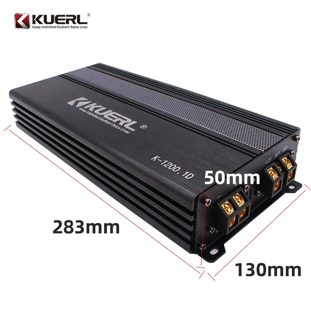 Wholesale 12V Monoblack Car Amplifier 1200W 1 Channel Class D Full Range Car Audio Amplifier