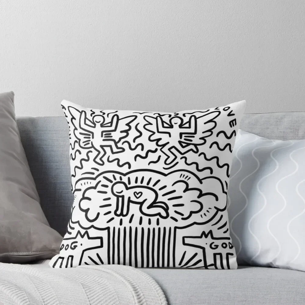 Happy haring Throw Pillow anime girl Throw Pillow Covers pillow