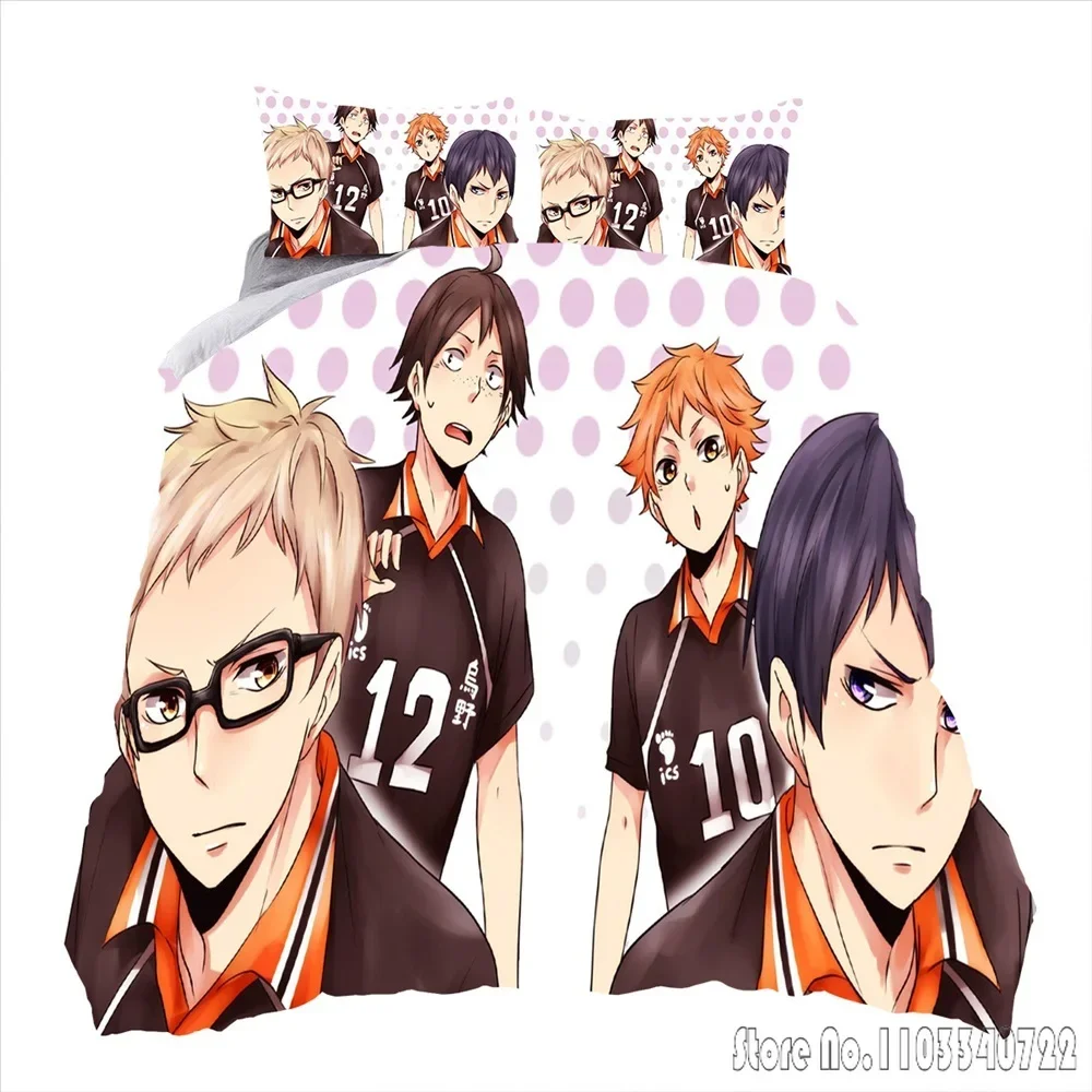 Cartoon 3D Printed Anime Haikyuu Duvet Cover Set HD Comforter Cover for Kids Bedding Sets Bedclothes Bedroom Decor image 5